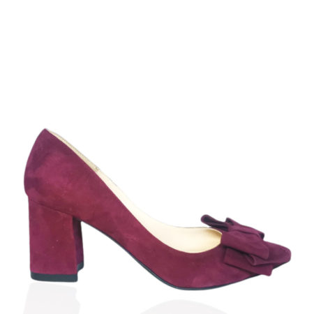 pantofi stiletto toc masiv bordeaux