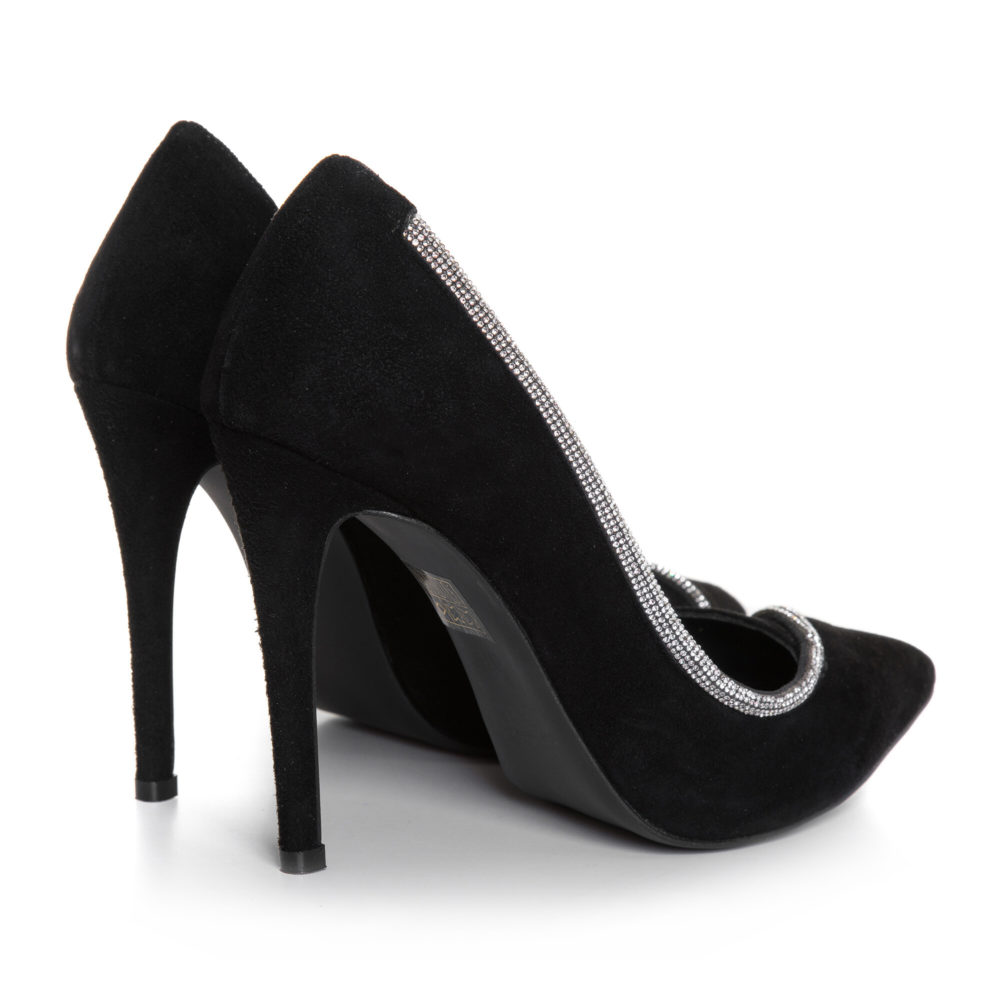 Pantofi stiletto din piele naturală cu cristale, Veronesse Cassandra - imagine 4