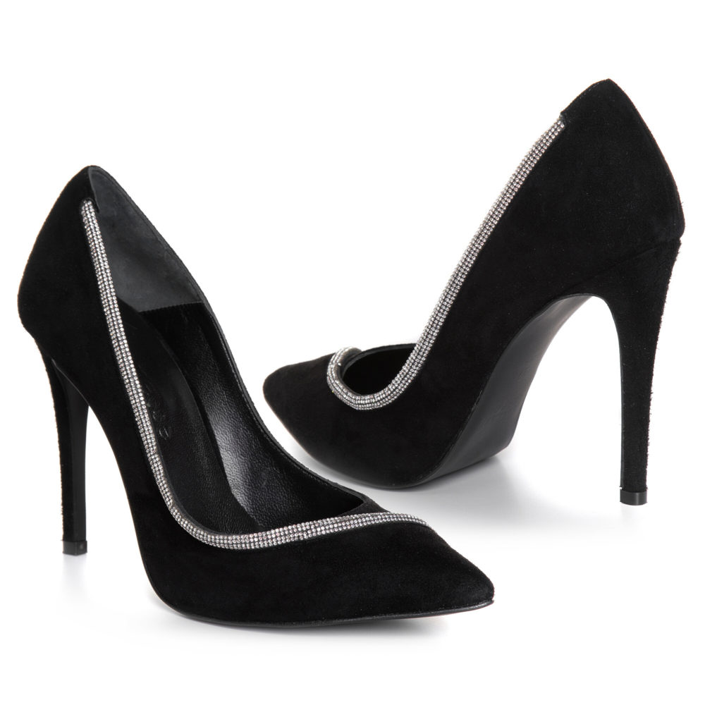 Pantofi stiletto din piele naturală cu cristale, Veronesse Cassandra - imagine 2