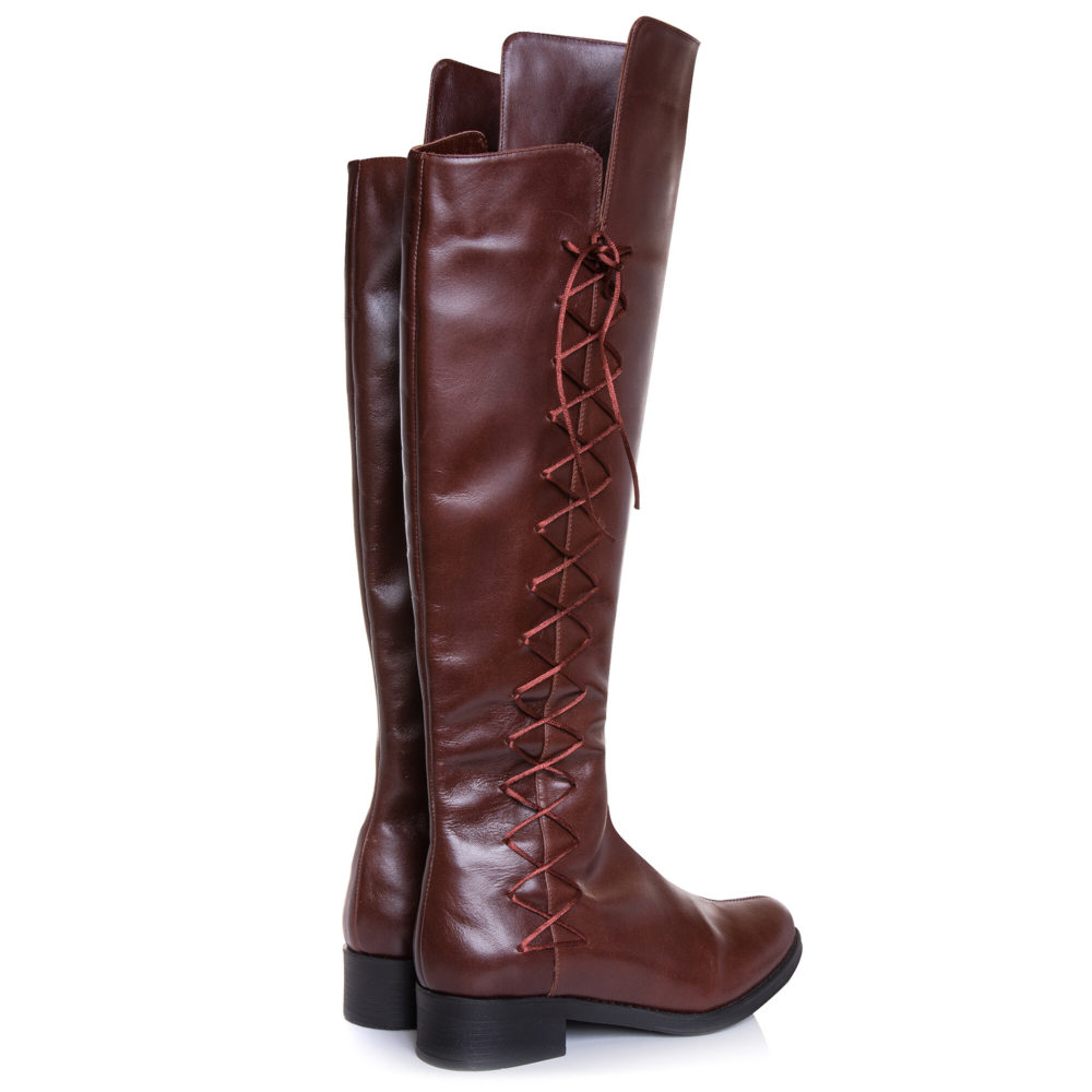 Cizme casual din piele naturală maron, Veronesse Sofia - imagine 4