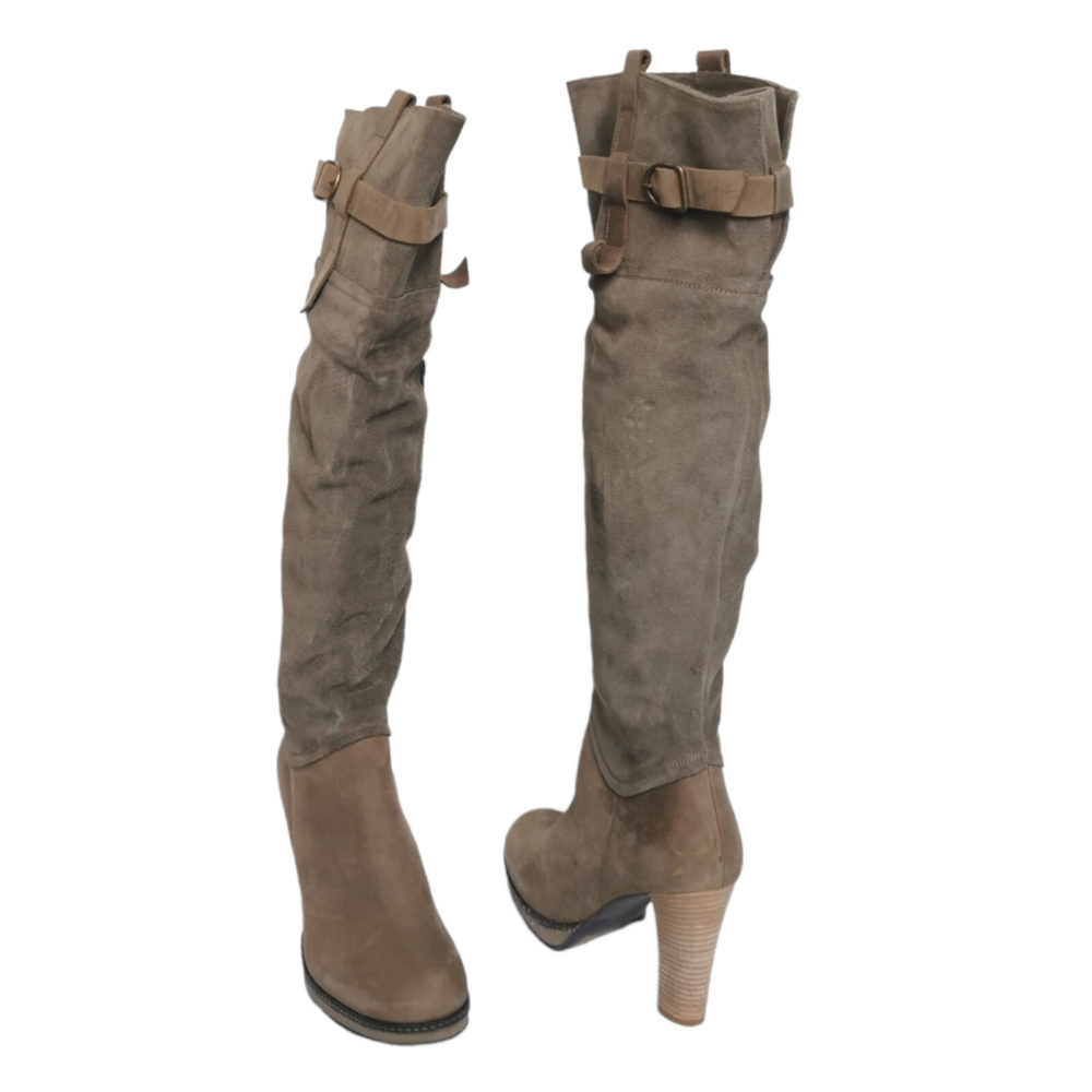 Cizme lungi peste genunchi din piele naturală, Filty 59335 - imagine 3