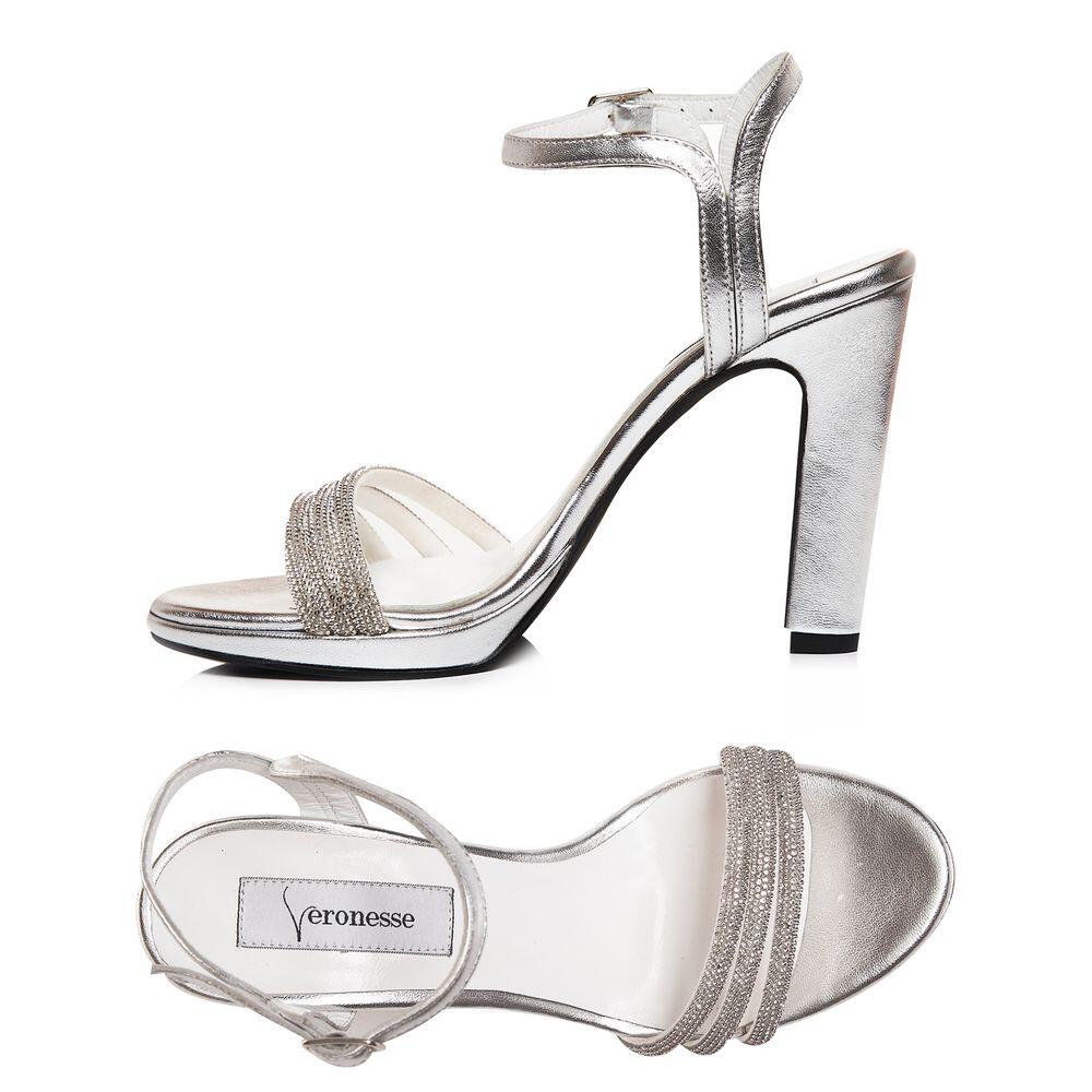 Sandale elegante cu cristale, disponibile în mărimi mici, realizate la comandă, Veronesse Nelly