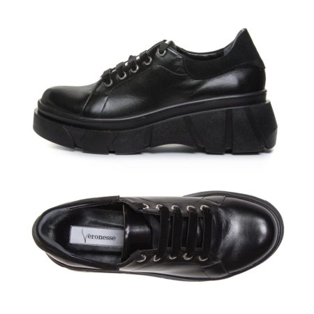 Pantofi casual din piele naturală neagră, realizați la comandă, Veronesse Odessa