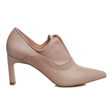Botine SAVIA din piele naturală cappucino – elegante, lucrate manual