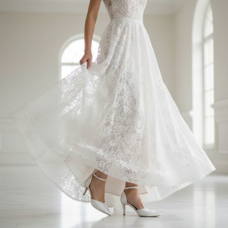 Pantofi albi eleganți din piele naturală, cu baretă la gleznă