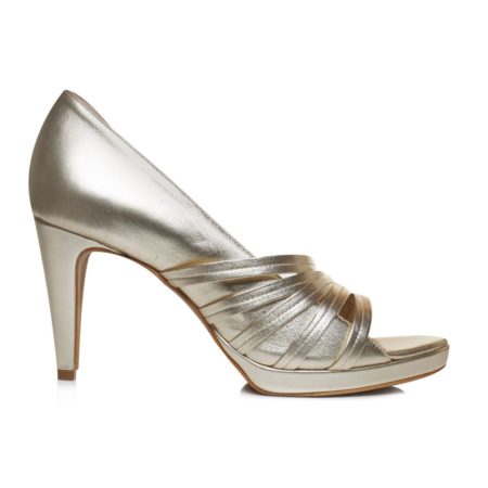 Toc de 8,7 cm la sandale aurii din piele naturală