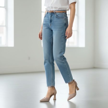 Pantofi Flavius Classic cappuccino purtați