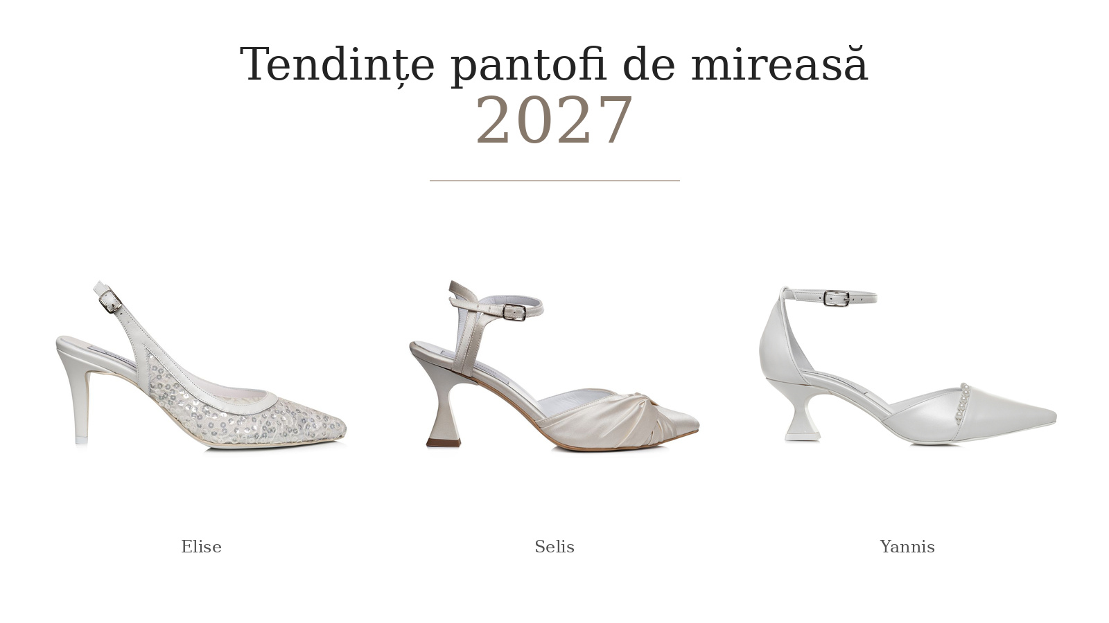 Pantofi de mireasă 2027 Veronesse – modele slingback, satin, dantelă și toc sculptural